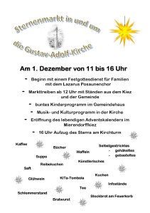 Plakat zum Sternenmarkt am 1. Advent 2013