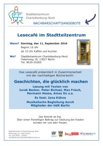 Lesecafé 11 September 2016